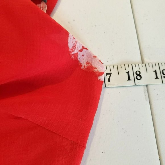 Chic Red Floral High Low Dress - Picture 9 of 11